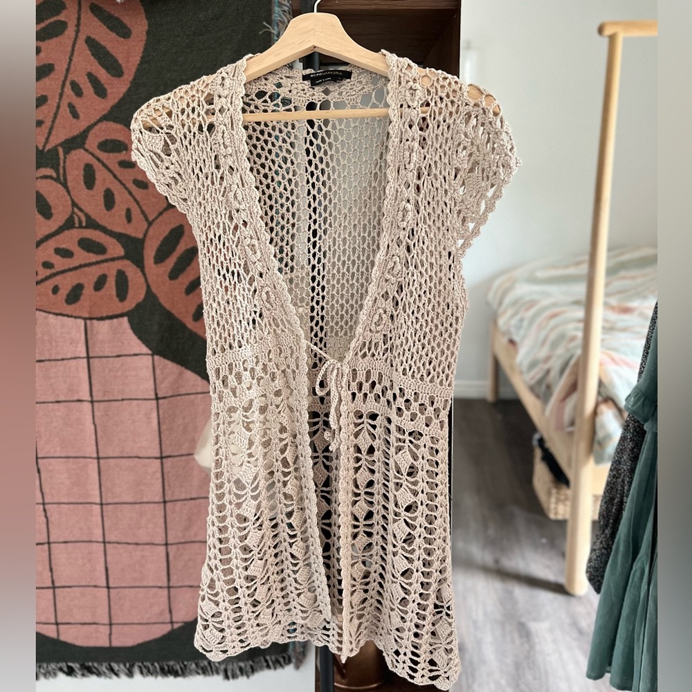 Never worn BCBG crochet cover up